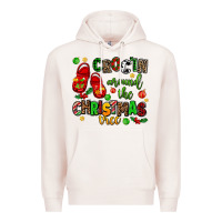 Pale Pink Croc'in around the christmas tree Premium Hoodie - AdoDesignShop