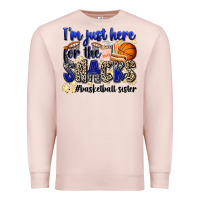 Pale Pink i'm just here for the snacks #basketball sister Premium Sweatshirt - Zillion Design Studio