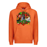 Carrot Christmas party and chickens Premium Hoodie - AdoDesignShop
