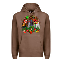 Chestnut Christmas party and chickens Premium Hoodie - AdoDesignShop