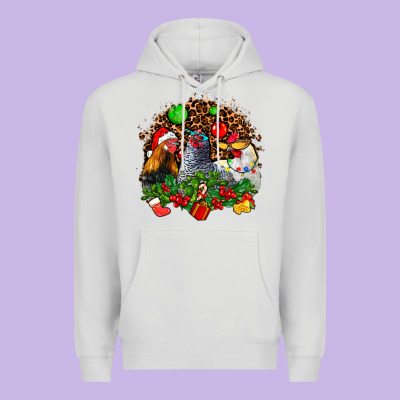 Christmas Party And Chickens Premium Hoodie Designed By Adodesignshop