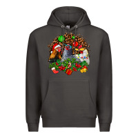 Smoke Christmas party and chickens Premium Hoodie - AdoDesignShop