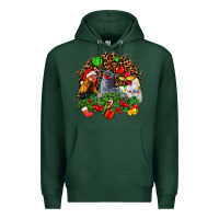 Sports Green Christmas party and chickens Premium Hoodie - AdoDesignShop
