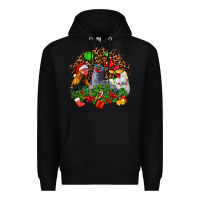 Black Christmas party and chickens Premium Hoodie - AdoDesignShop
