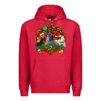 Cardinal Christmas party and chickens Premium Hoodie - AdoDesignShop