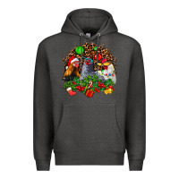 Charcoal Heather Christmas party and chickens Premium Hoodie - AdoDesignShop