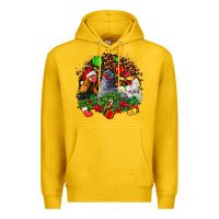 Lemon Christmas party and chickens Premium Hoodie - AdoDesignShop