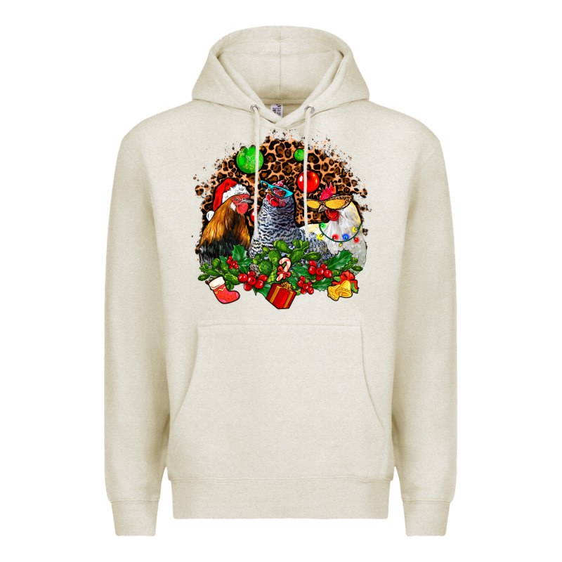 Christmas Party And Chickens Premium Hoodie by AdoDesignShop | Teevron