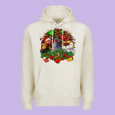 Christmas Party And Chickens Premium Hoodie Designed By Adodesignshop