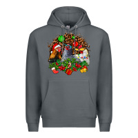 Rock Christmas party and chickens Premium Hoodie - AdoDesignShop