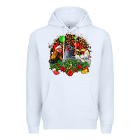 White Christmas party and chickens Premium Hoodie - AdoDesignShop