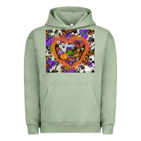 Pigment Oil Green halloween heart Urban Hoodie - AdoDesignShop