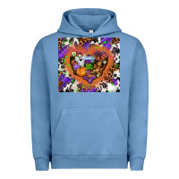 Pigment Pebble Blue halloween heart Urban Hoodie - AdoDesignShop