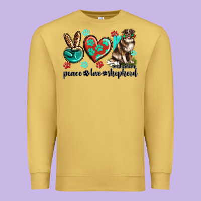 Premium Sweatshirt peace love australian shepherd
