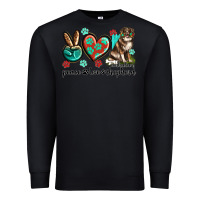Black peace love australian shepherd Premium Sweatshirt - texasbilliewilder