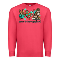 Cardinal peace love australian shepherd Premium Sweatshirt - texasbilliewilder