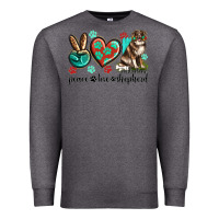 Charcoal Heather peace love australian shepherd Premium Sweatshirt - texasbilliewilder