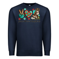 Navy peace love australian shepherd Premium Sweatshirt - texasbilliewilder