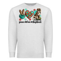 Oatmeal Heather peace love australian shepherd Premium Sweatshirt - texasbilliewilder