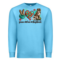 Ocean Blue peace love australian shepherd Premium Sweatshirt - texasbilliewilder