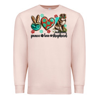 Pale Pink peace love australian shepherd Premium Sweatshirt - texasbilliewilder