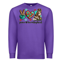 Purple peace love australian shepherd Premium Sweatshirt - texasbilliewilder