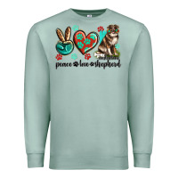 Seafoam peace love australian shepherd Premium Sweatshirt - texasbilliewilder
