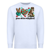 White peace love australian shepherd Premium Sweatshirt - texasbilliewilder