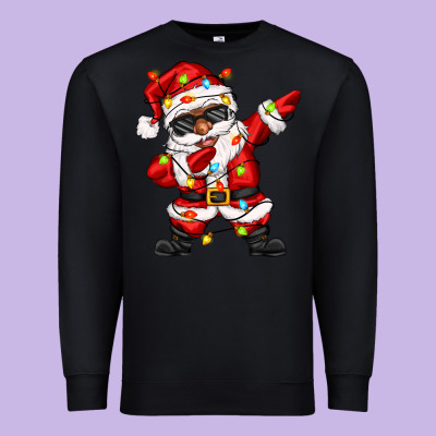 Afro Dabbing Santa Premium Sweatshirt Designed By Zillion Design Studio