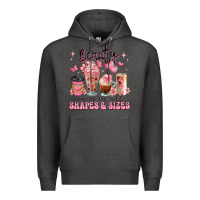 Charcoal Heather beauty comes in all shapes and sizes coffee cups Premium Hoodie - JahusDesignShop