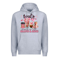 Heather Grey beauty comes in all shapes and sizes coffee cups Premium Hoodie - JahusDesignShop