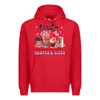 Red beauty comes in all shapes and sizes coffee cups Premium Hoodie - JahusDesignShop
