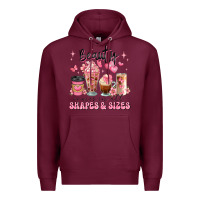 Burgundy beauty comes in all shapes and sizes coffee cups Premium Hoodie - JahusDesignShop