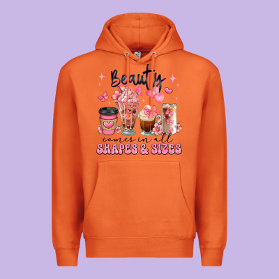 Beauty Comes In All Shapes And Sizes Coffee Cups Premium Hoodie Designed By Jahusdesignshop