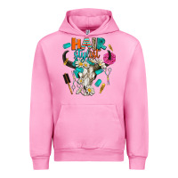 Fuchsia Pink bullskull hairstlist Urban Hoodie - AdoDesignShop