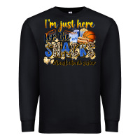 Black im just here for the snacks basketball sister Premium Sweatshirt - Zillion Design Studio