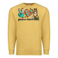 Antique Gold peace love collie Premium Sweatshirt - texasbilliewilder