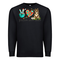 Black peace love collie Premium Sweatshirt - texasbilliewilder