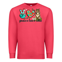 Cardinal peace love collie Premium Sweatshirt - texasbilliewilder