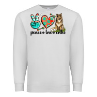 Dove Grey peace love collie Premium Sweatshirt - texasbilliewilder