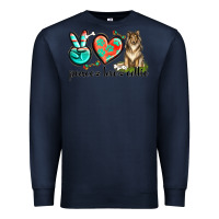 Navy peace love collie Premium Sweatshirt - texasbilliewilder