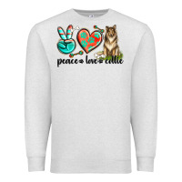 Oatmeal Heather peace love collie Premium Sweatshirt - texasbilliewilder