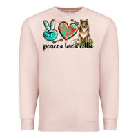 Pale Pink peace love collie Premium Sweatshirt - texasbilliewilder
