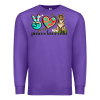 Purple peace love collie Premium Sweatshirt - texasbilliewilder