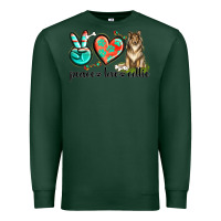 Sports Green peace love collie Premium Sweatshirt - texasbilliewilder