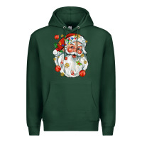Sports Green santa with little christmas Premium Hoodie - AdoDesignShop