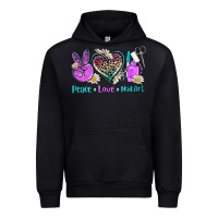 Black peace love nail art Urban Hoodie - AdoDesignShop