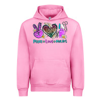 Fuchsia Pink peace love nail art Urban Hoodie - AdoDesignShop