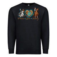 Black peace love cowboy Premium Sweatshirt - texasbilliewilder