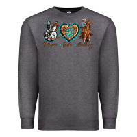 Charcoal Heather peace love cowboy Premium Sweatshirt - texasbilliewilder